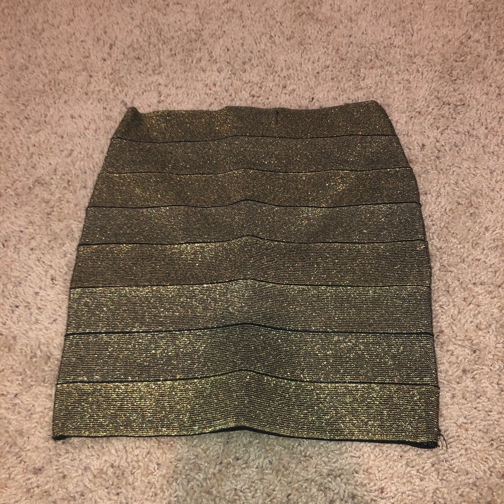 F21 Gold Skirt